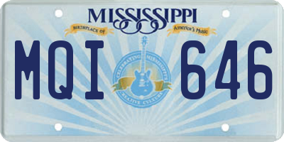 MS license plate MQI646