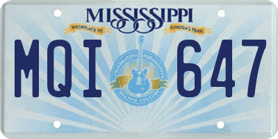 MS license plate MQI647