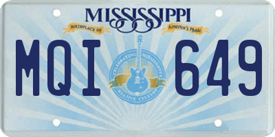 MS license plate MQI649