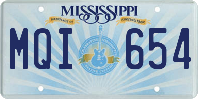 MS license plate MQI654