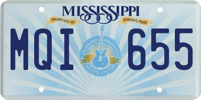 MS license plate MQI655