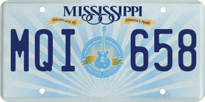 MS license plate MQI658