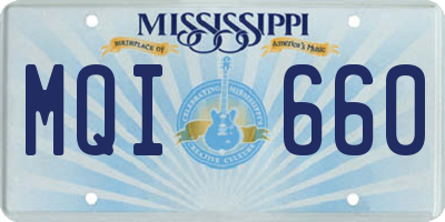 MS license plate MQI660