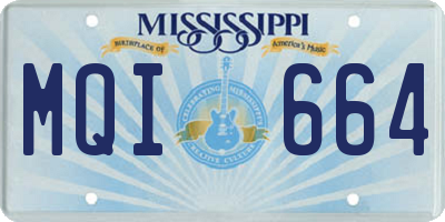 MS license plate MQI664