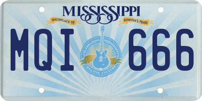 MS license plate MQI666