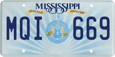 MS license plate MQI669