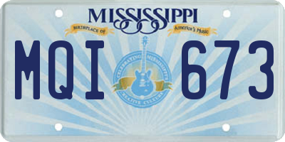 MS license plate MQI673