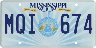 MS license plate MQI674