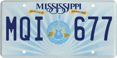 MS license plate MQI677