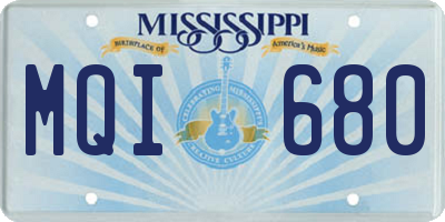MS license plate MQI680