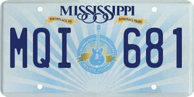 MS license plate MQI681