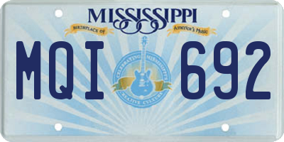 MS license plate MQI692