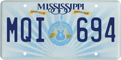 MS license plate MQI694