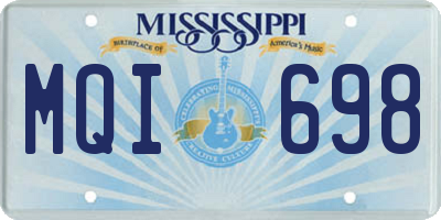 MS license plate MQI698