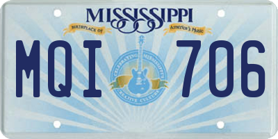 MS license plate MQI706
