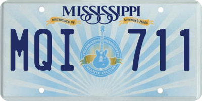 MS license plate MQI711