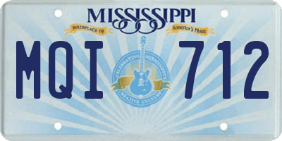 MS license plate MQI712