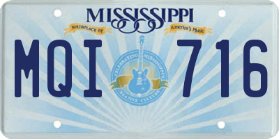 MS license plate MQI716