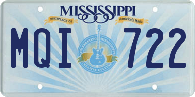 MS license plate MQI722