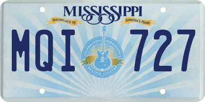MS license plate MQI727