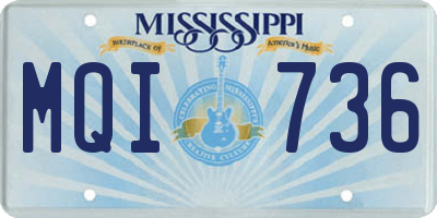MS license plate MQI736