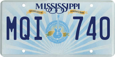 MS license plate MQI740