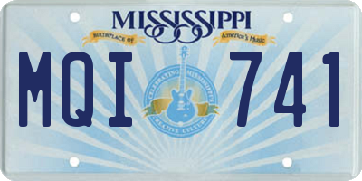 MS license plate MQI741