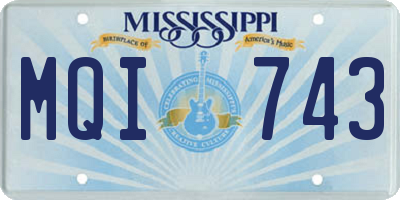 MS license plate MQI743