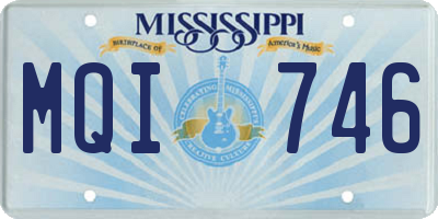 MS license plate MQI746