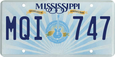 MS license plate MQI747