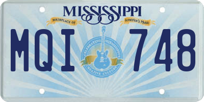 MS license plate MQI748