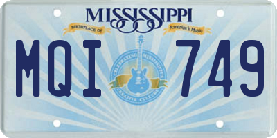 MS license plate MQI749