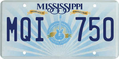 MS license plate MQI750