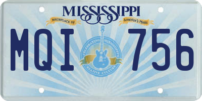 MS license plate MQI756