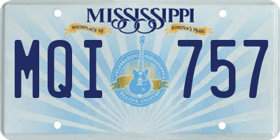 MS license plate MQI757