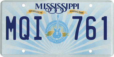 MS license plate MQI761