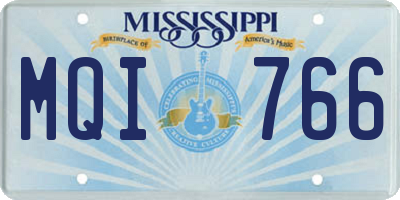 MS license plate MQI766