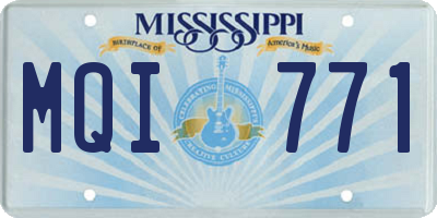 MS license plate MQI771