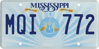 MS license plate MQI772
