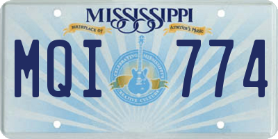 MS license plate MQI774