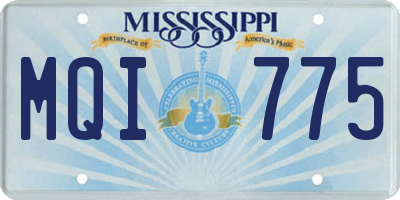 MS license plate MQI775