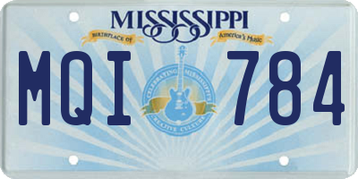 MS license plate MQI784