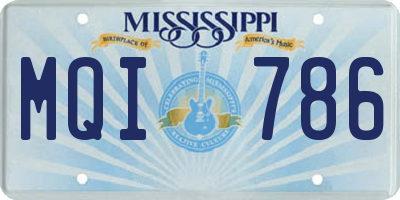MS license plate MQI786