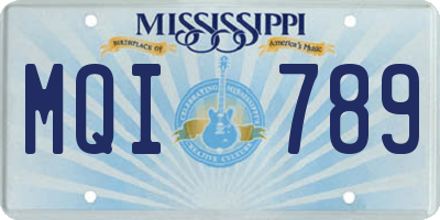 MS license plate MQI789