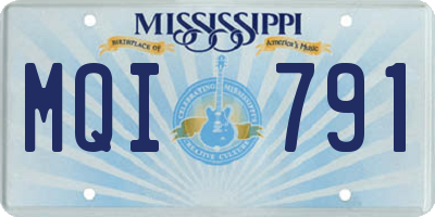 MS license plate MQI791