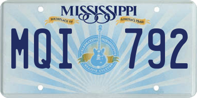 MS license plate MQI792