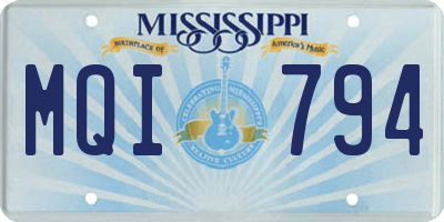 MS license plate MQI794