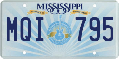 MS license plate MQI795