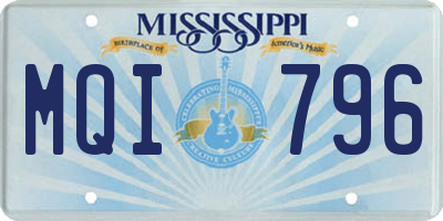 MS license plate MQI796