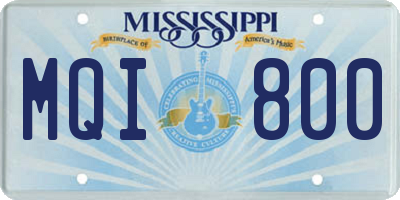 MS license plate MQI800